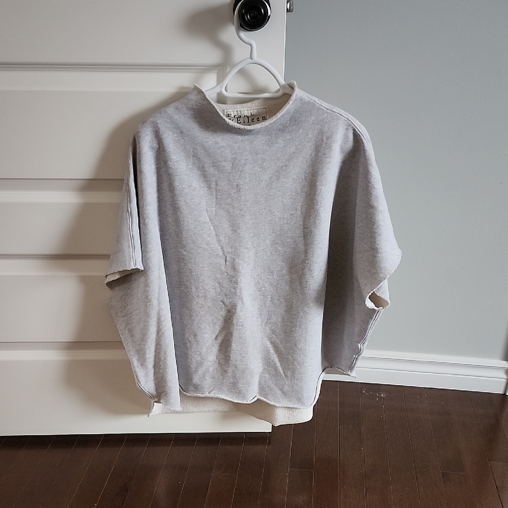 Frank & Eileen Audrey Funnel Neck Capelet - Light Gray Sweater